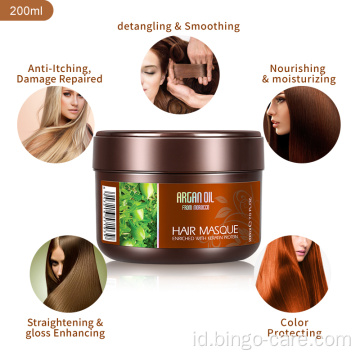 Minyak Argan Keratin Protein Memperbaiki Masker Rambut